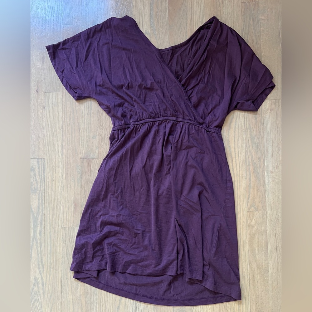 Wool& Wooland Marionberry Purple Brooklyn Wrap Dress Reversible Merino M Regular
